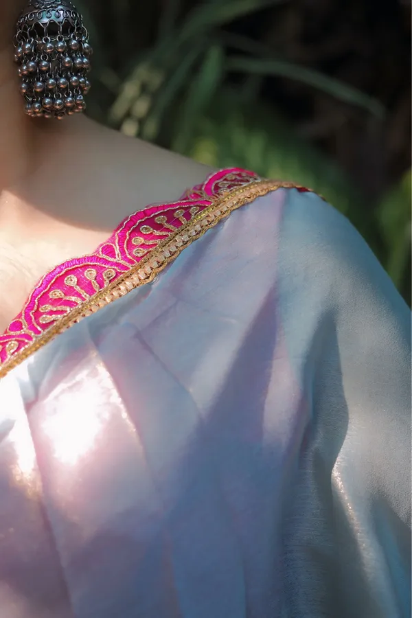 Silvery_Gold_Tissue_Georgette_Solid_Saree_With_Unstitched_Blouse_Piece_|_For_Women