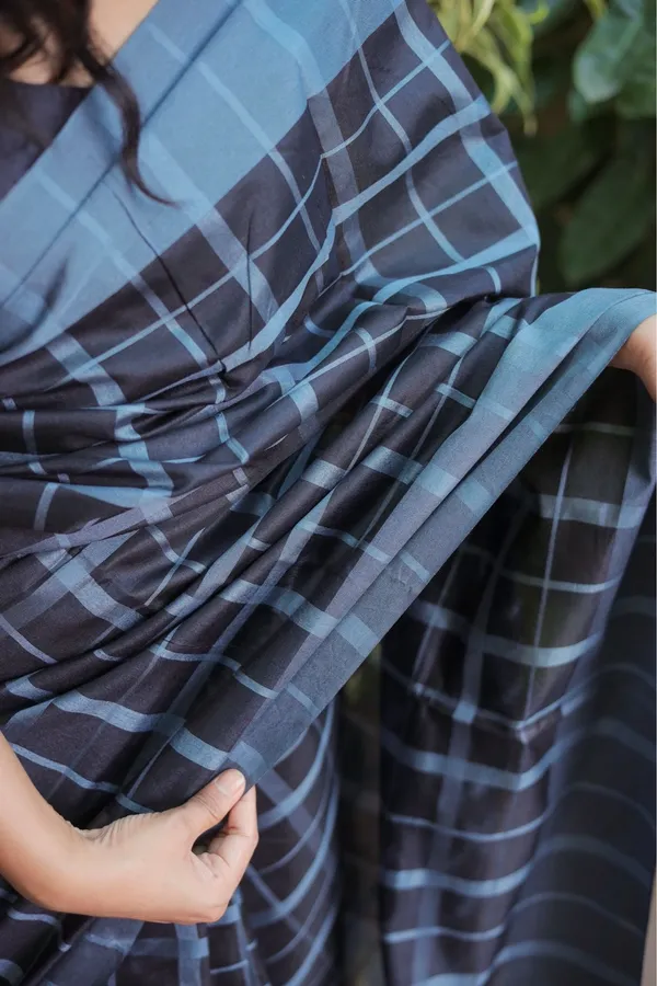 Multicolor_Cotton_Silk_Checked_Saree_With_Unstitched_Blouse_Piece_|_For_Women