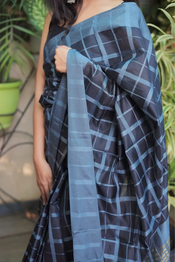 Multicolor_Cotton_Silk_Checked_Saree_With_Unstitched_Blouse_Piece_|_For_Women