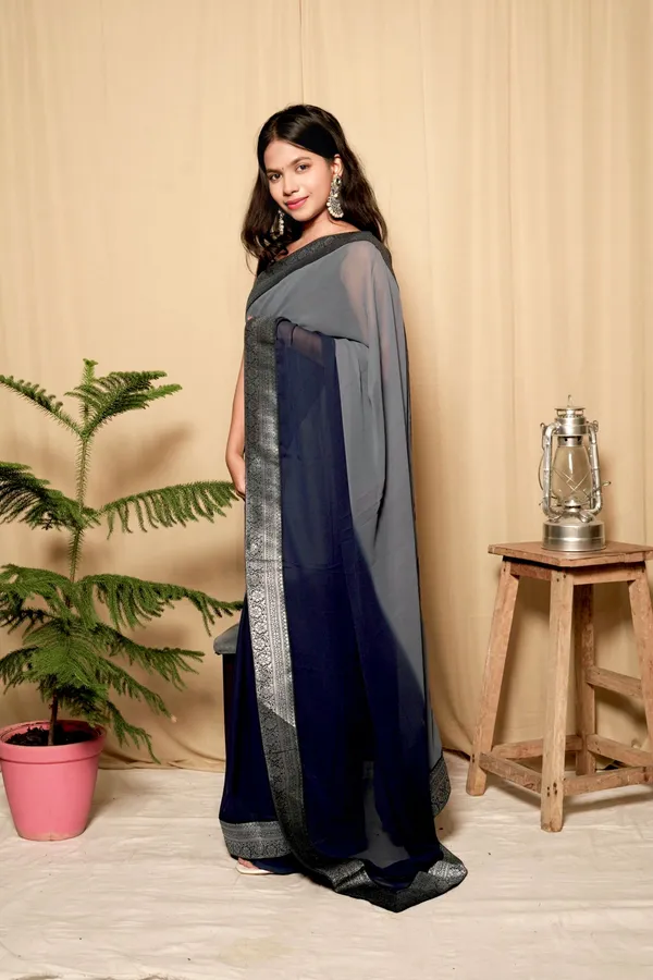 Charcoal_Grey_Georgette_Solid_Saree_With_Unstitched_Blouse_Piece_|_For_Women