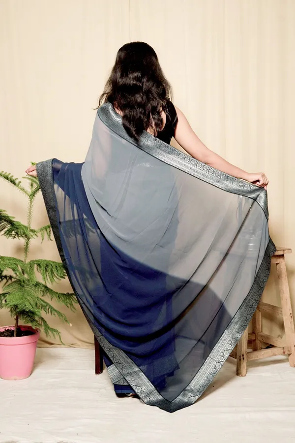 Charcoal_Grey_Georgette_Solid_Saree_With_Unstitched_Blouse_Piece_|_For_Women