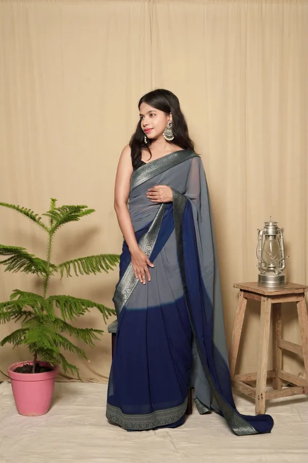Charcoal_Grey_Georgette_Solid_Saree_With_Unstitched_Blouse_Piece_|_For_Women