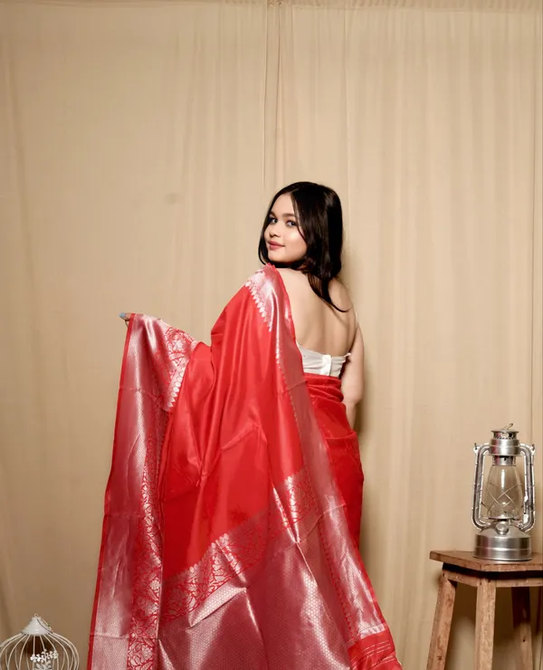 Red_Litchi_Silk_Jacquard_Work_Saree_With_Unstitched_Blouse_Piece_|_For_Women