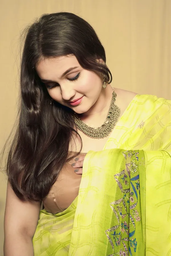 Light_Green_Georgette_Printed_Saree_With_Unstitched_Blouse_Piece_|_For_Women