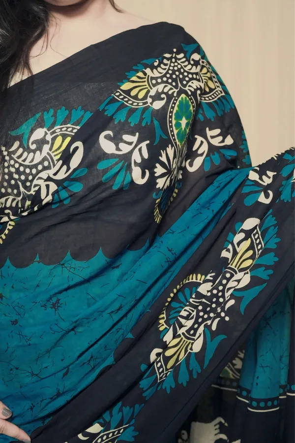 Multicolor_Mulmul_Cotton_Printed_Saree_With_Unstitched_Blouse_Piece_|_For_Women