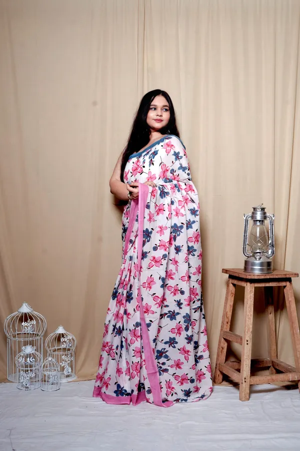 Pink_&_White_Mulmul_Cotton_Printed_Saree_With_Unstitched_Blouse_Piece_|_For_Women