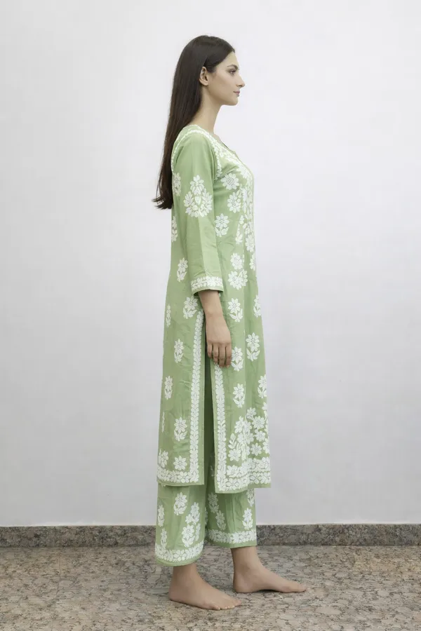 Pista_green__Premium_Chikankari_Modal_Suit_With_Thread_Work_For_Women