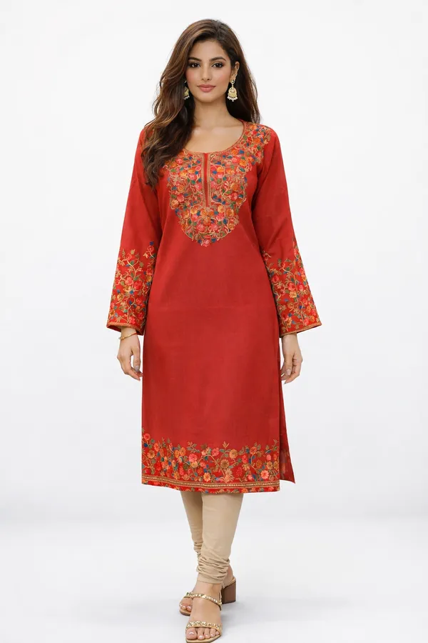 CARROT_RED_WINTER_KASHMIRI_PHERAN_KURTI_