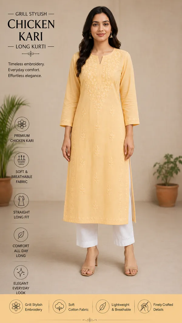 CHIKANKARI_LONG_KURTI