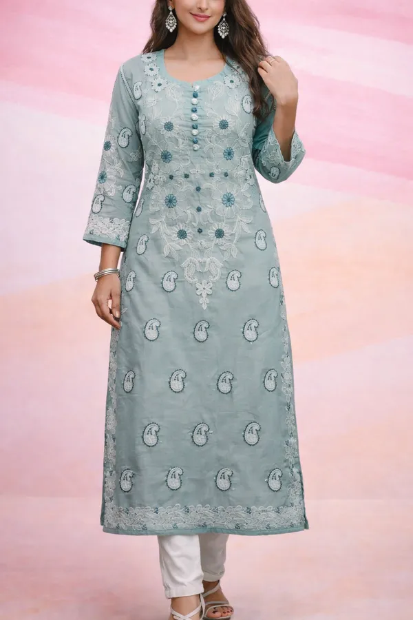 Grey_Wild_Cotton_Kurti_With_White_Thread_Work