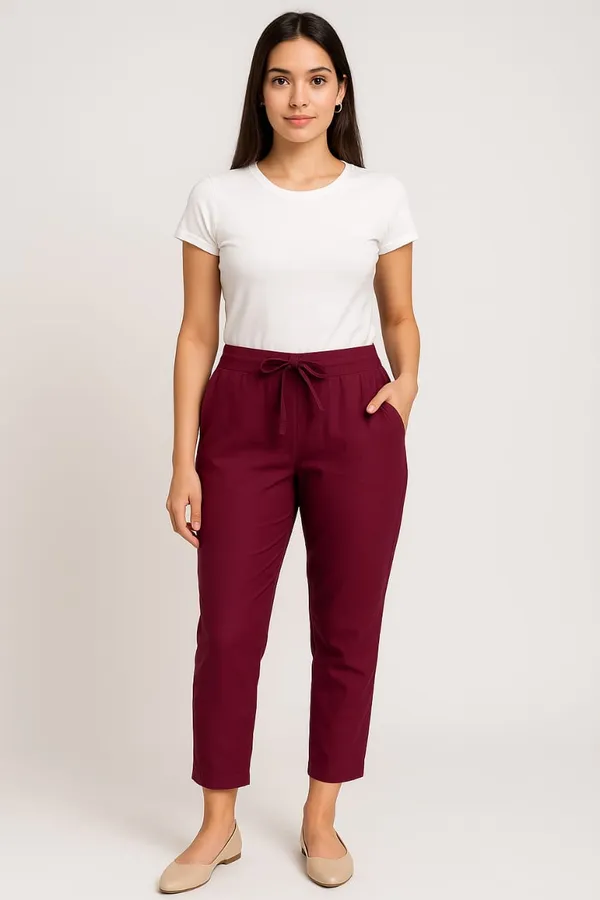 Wine_Cotton_Trouser_Daily_Wear_For_Women