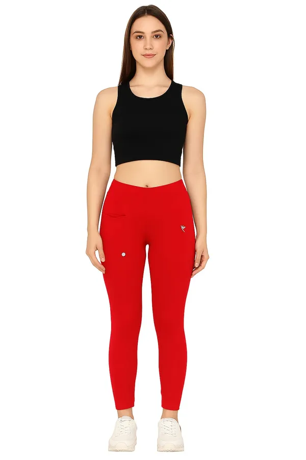 Red_Cotton_Kurti_Trouser_Daily_Wear_For_Women
