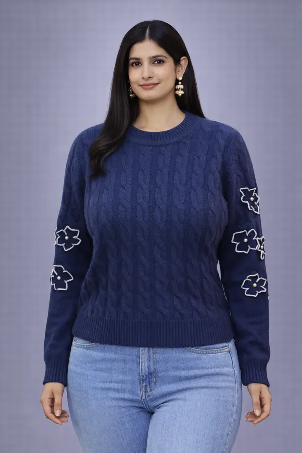 Teal_Blue_Woolen_Soft_Touch_Top_Women_For_Every_Occasion