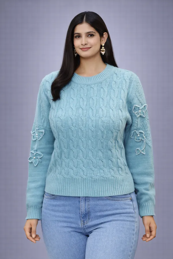 Teal_Blue_Woolen_Soft_Touch_Top_Women_For_Every_Occasion