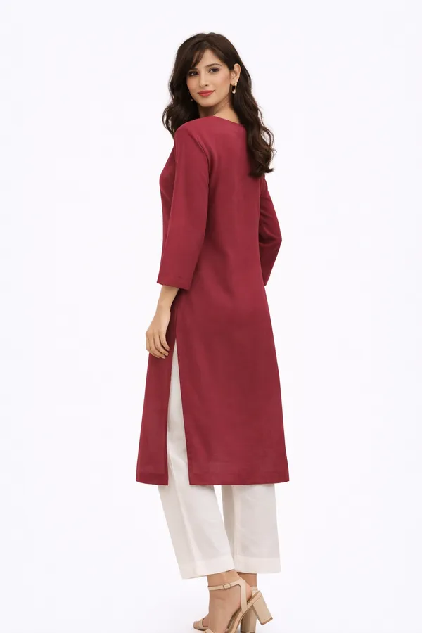 Marron__chikankari_kurti__work_for_women_