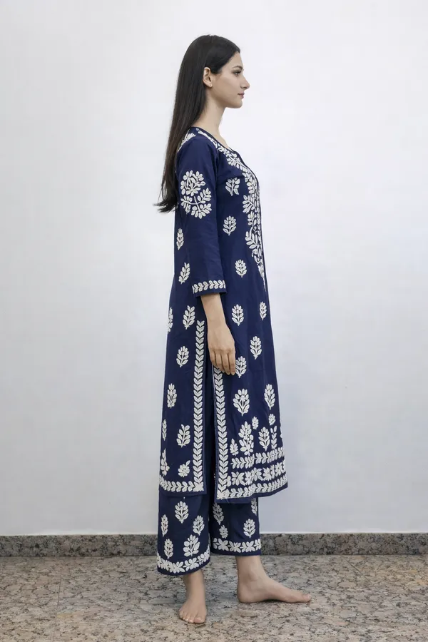 blue_Chikankari_modal_suitWith_Thread_Work_For_Women