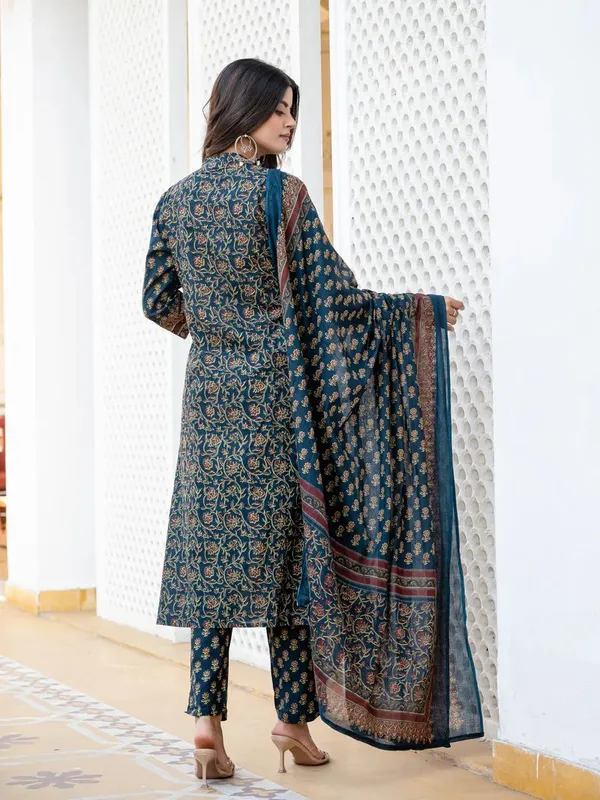 Blue_Pintuck_set_kurti_with_pant_and_duppata-3ps_set