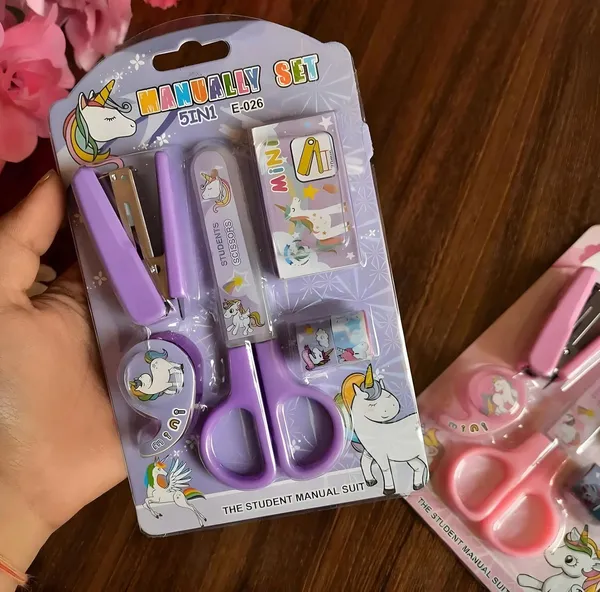 Purple_5_In_1_Unicorn_Stationery_Set_With_Scissors_Stapler_Eraser_Etc.