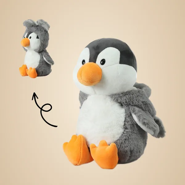 Grey_Penguin_with_Hoodie_Soft_Toy_25cm_for_Kids