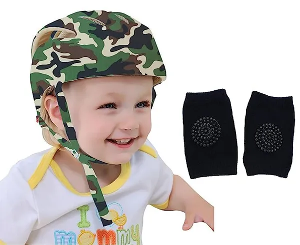 Green_Baby_Safety_Helmet_&_Kneepads