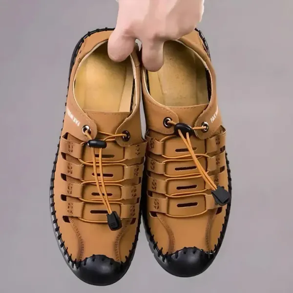 107_Beige_Syntethic_Leather_Sandal_For_Men