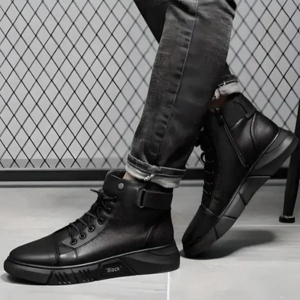 1020_Black_Syntethic_Leather_Boot_For_Men_1020