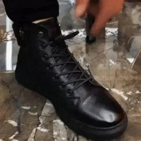 1020_Black_Syntethic_Leather_Boot_For_Men_1020