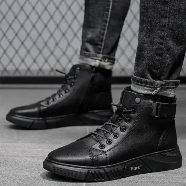 1020_Black_Syntethic_Leather_Boot_For_Men_1020