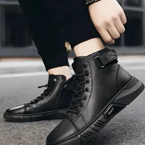 1020_Black_Syntethic_Leather_Boot_For_Men_1020
