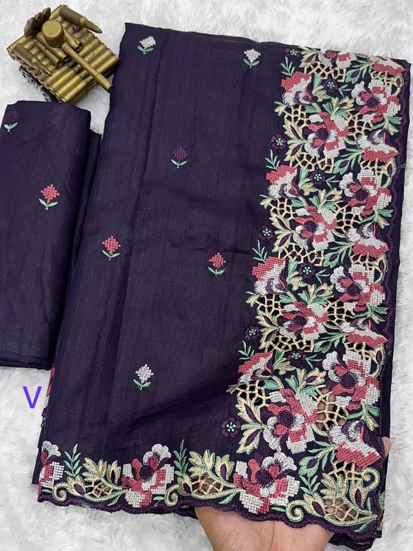 Violet_Visca_Slub_Silk_Premium_Embroidered_Work_Saree_For_Women