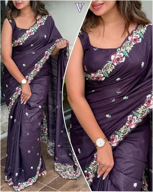 Violet_Visca_Slub_Silk_Premium_Embroidered_Work_Saree_For_Women