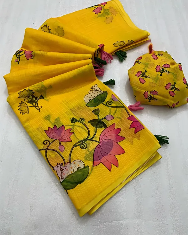 Yellow_Linen_Premium_Digital_Print_For_Women