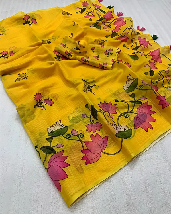 Yellow_Linen_Premium_Digital_Print_For_Women