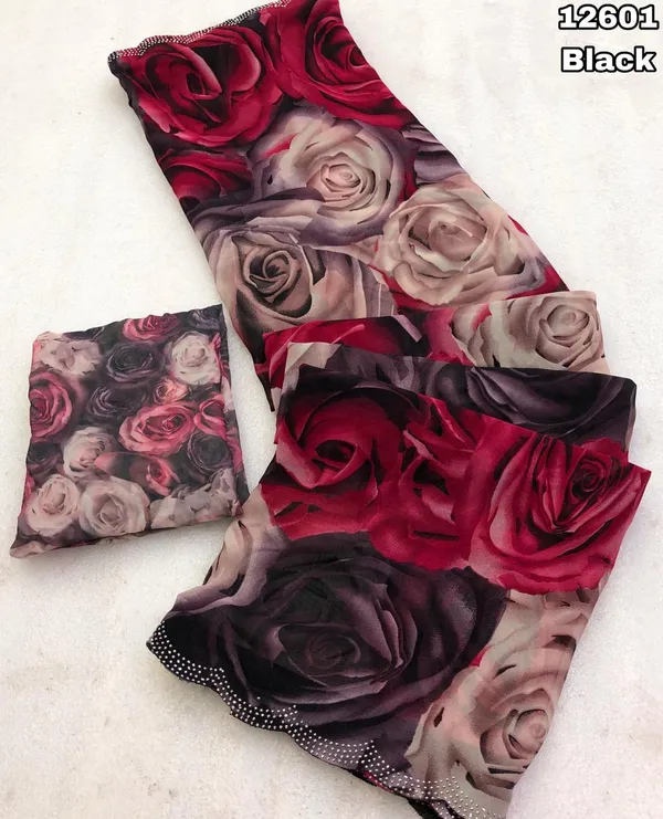 Red_georgette_Premium_Flora_Digital_Print_For_Women