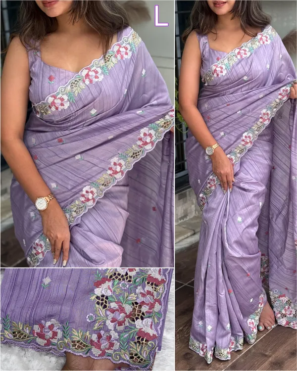 Light_Purple_Visca_Slub_Silk_Premium_Embroidered_Work_Saree_For_Women