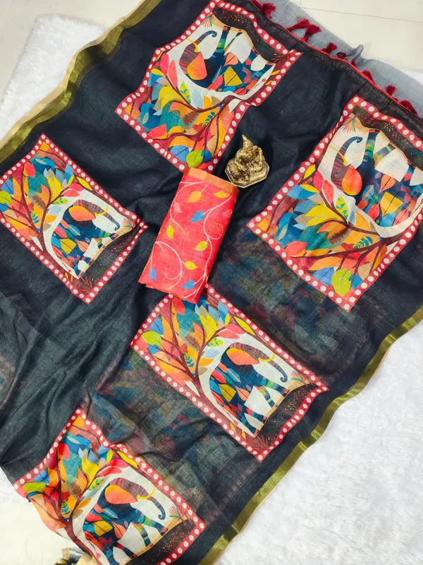 Black_Linen_Premium_Digital_Print_For_Women