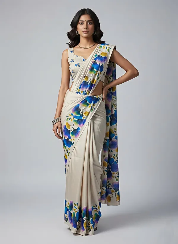 White_tussar_silk_saree_Premium_Digital_Print_For_Women