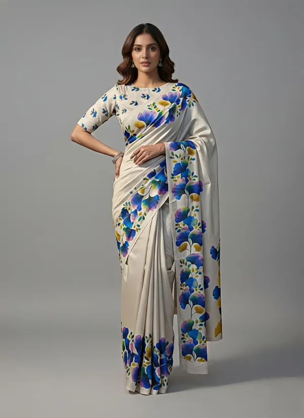 White_tussar_silk_saree_Premium_Digital_Print_For_Women
