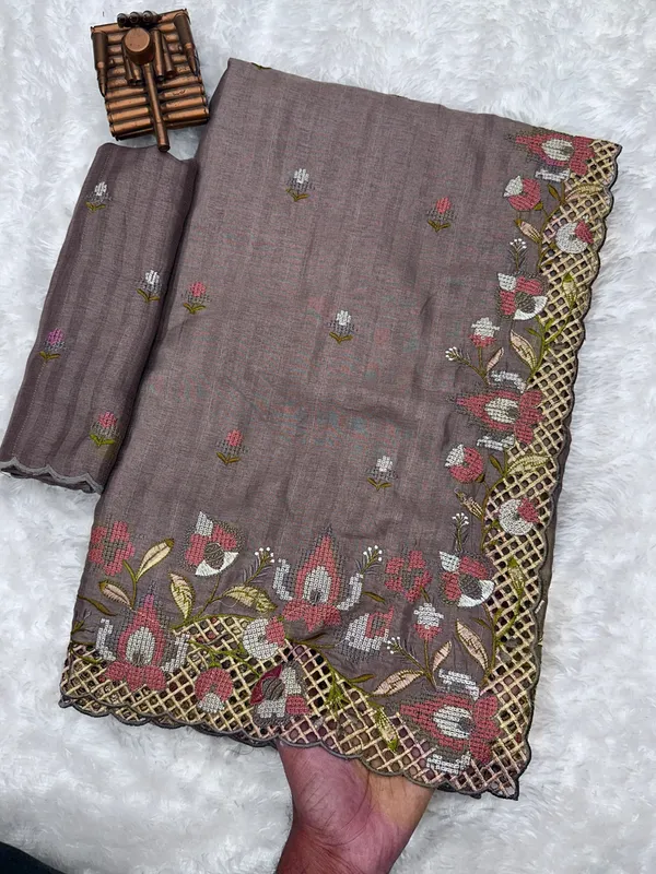 Grey_Visca_Slub_Silk_Premium_Embroidered_Work_Saree_For_Women