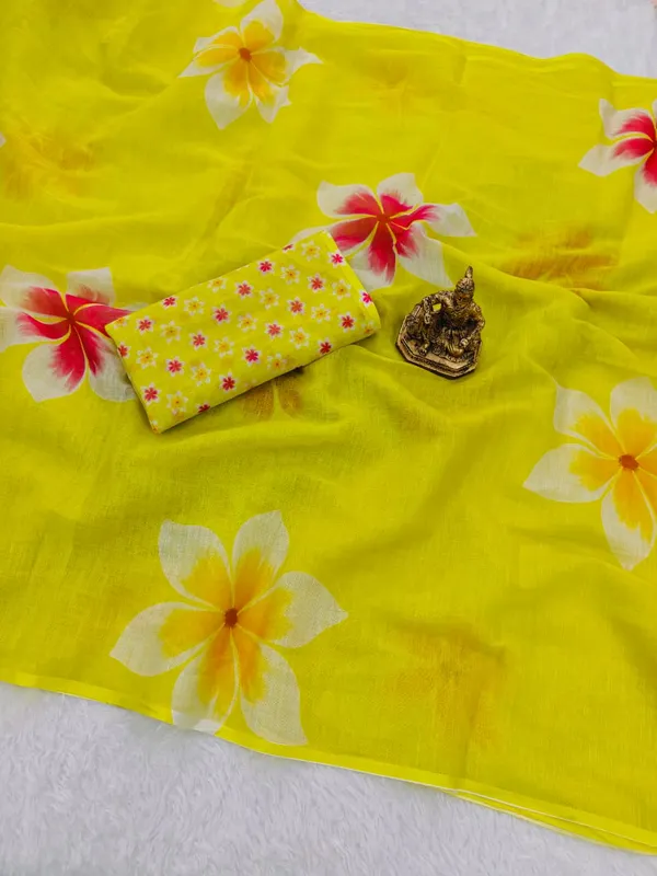 Yellow_Linen_Premium_Digital_Print_For_Women