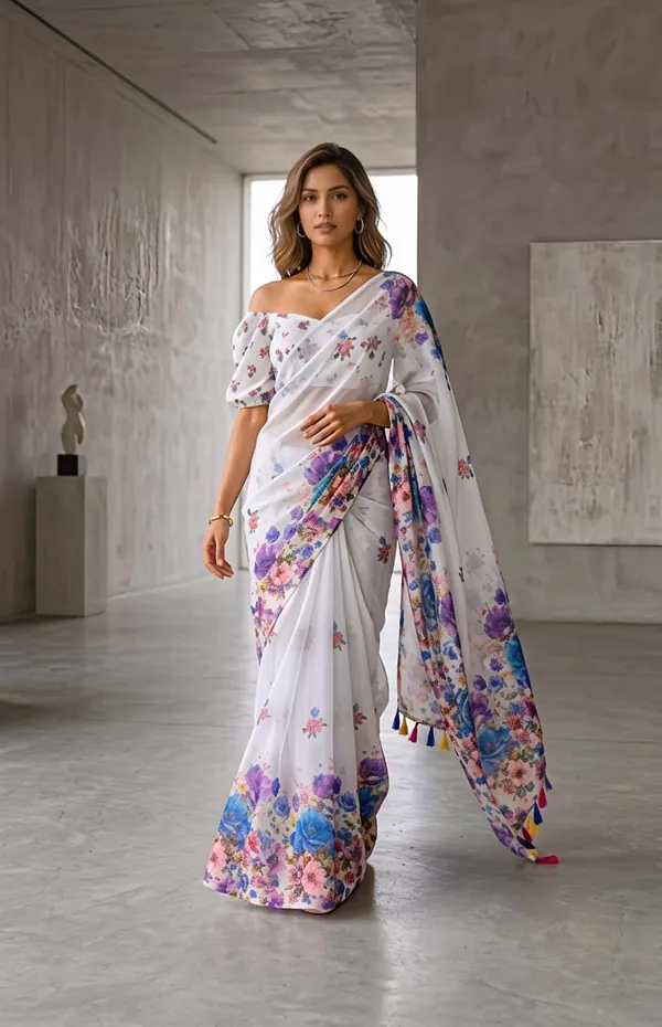 Purple_organza_saree_Premium_Flora_Digital_Print_For_Women