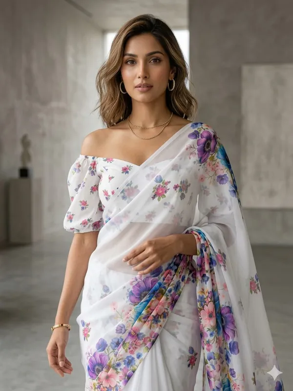Purple_organza_saree_Premium_Flora_Digital_Print_For_Women