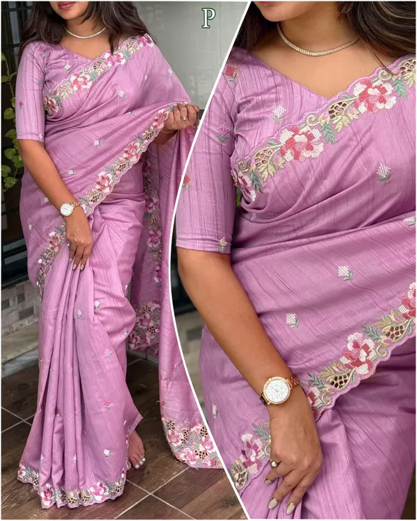 Lavender_Visca_Slub_Silk_Premium_Embroidered_Work_Saree_For_Women