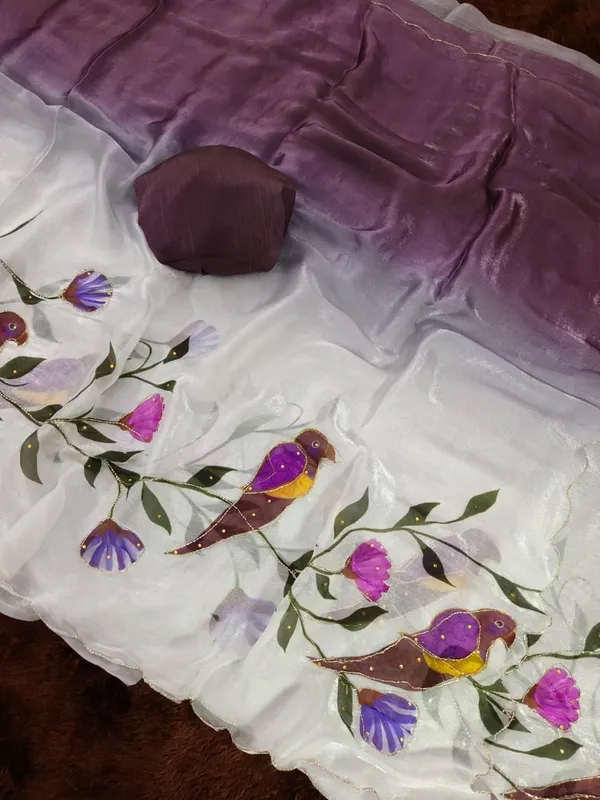 Purple_Linen_Premium_kalamkari_print_For_Women