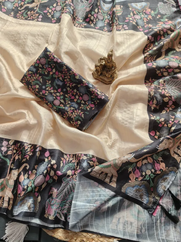 Cream_tussar_silk_saree_Premium_Digital_Print_For_Women