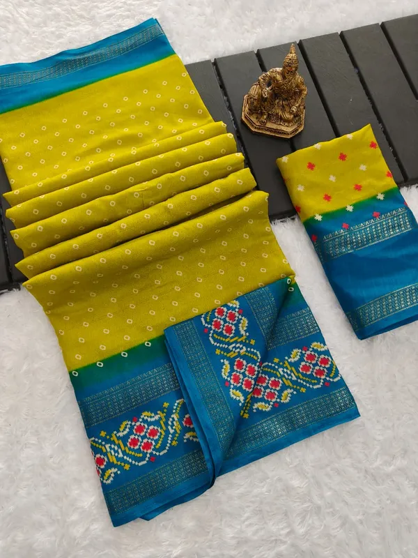 Yellow_Marshmallow_Premium_bandhani_patola_print_For_Women
