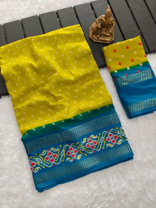 Yellow_Marshmallow_Premium_bandhani_patola_print_For_Women