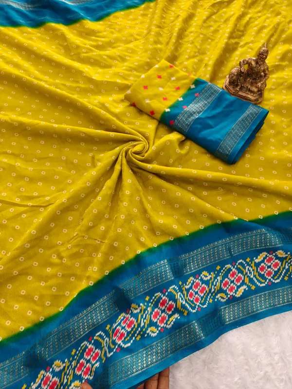Yellow_Marshmallow_Premium_bandhani_patola_print_For_Women