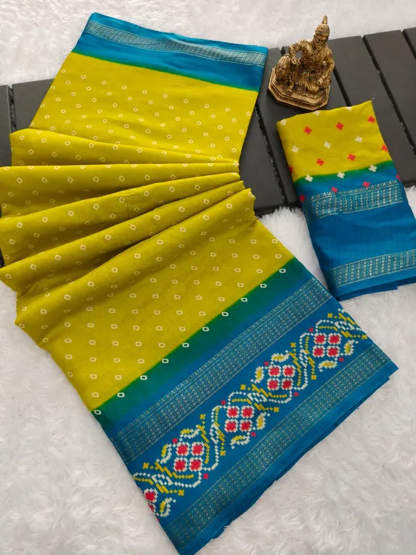 Yellow_Marshmallow_Premium_bandhani_patola_print_For_Women