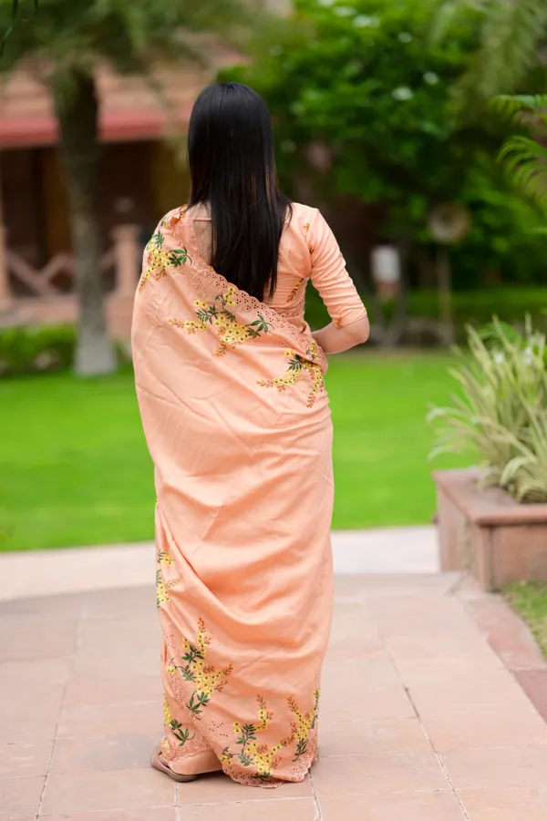 Soft_Peach_Tusser_Cotton_Premium_Embroidered_Work_Saree_For_Women